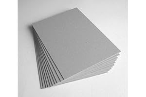 PROTECTAFILE 10 X A1 Grey Board 1500 Micron 1.5mm 10 Thick Sheets Backing Modelling - Sturdy Cardboard Sheets for Crafts and DIY Projects - Designer Kraft Heavy Duty Chipboard Sheets