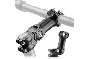 RainFlowwer Bike Stem 31.8mm, 100mm ±60 ° Degree Adjustable Angle Aluminum Alloy Handlebar Stem Riser with Hex Key for Mountain Bike, Road Bike, MTB, BMX