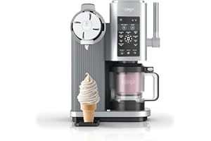 ‎NINJA Ninja Swirl by CREAMi Softeis- & Eismaschine mit 2 Behältern, 13 Funktionen, Maschine für Eiscreme, Softeis, Gelato, Sorbet, Milchshakes und mehr, Option für Extras, Platinsilber, NC701EU
