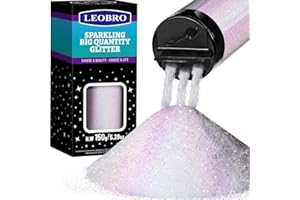 LEOBRO Paillettes Fines pour Résine - 150 g - Blanc Irisé Holographique - pour Corps en Résine et Peinture de Cartes - 0,2 mm