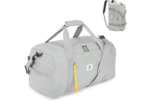 SKYSPER Sac de Sport 40L Sac de Voyage avec Compartiment Humide et Compartiment À Chaussures pour Homme, Femme, Voyage, Natation, Yoga, Randonnée, Camping (Gris)