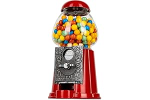 Ebuzz 9 Inch Metal Gumball Machine – Coin Operated Bubblegum Sweet Dispenser - Vending Vintage Retro Candy Kid Chewing Piggy Bank Adult Classic Jellybean Bubble Gum