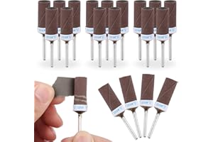Gelewuld Lot de 20 manchons abrasifs à grain 320 pour perceuses Dremel & perceuses pour perceuses et perceuses, jeux de douilles, blocs de papier abrasif pour métal, bois, moules, pierre, polissage