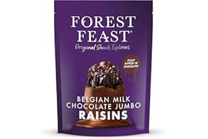 Forest Feast Belgian Milk Chocolate Jumbo Raisins – 1kg Sharing Bag | Premium Coated Fruit Snack | Gourmet Chocolate Treat