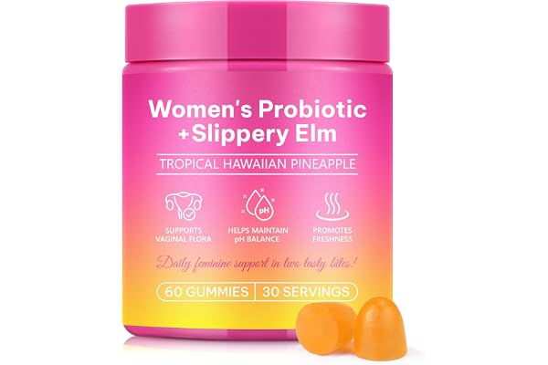 Probiotiques Gummies Flore Intime & Intestinale - 60 Gélules Saveur Ananas | Soutien de la Flore Vaginale et Digestive | Vegan, Sans Gluten