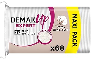 Demak'Up Expert Ovales Cotons à Démaquiller - Visage et Yeux - 100% Fibres de Coton Naturelles - 68 Cotons