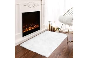 Latepis Tappeto Bianco Tappeto Salotto Pelo Corto 60x90 cm Camera Da Letto Moderno Rug Morbido Aspetto Pelliccia