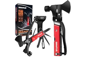 GIRIAITUS Martello Multifunzione 18 in 1 Multitool Campeggio Accessori Utili, Regalo Uomo, Regalo Festa del Papà Regali Natale per Famiglia Trekking Caccia Sopravvivenza Strumenti di Emergenza