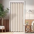 Vatge Closet Curtains, Accordion Style Door Curtains for Doorways, Pleated Folding Doors Curtain for Closet and Room Divider, 1 Panel, W39 x L78, Beige