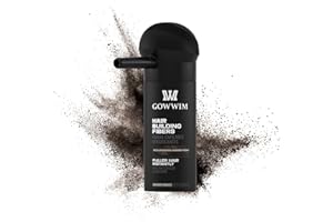GOWWIM Hair Thickening Fibers Best 2-in-1 Kit Set,Keratin Hair Building Fibers & Spray Application Atomizador Pump Nozzle & Hair Fiber Lock Hold Spray,Instantly Cover Sparse Hair Areas (Mid brown)
