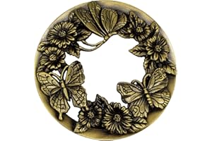 AiiBowy Candele Coperchio, Candela in Giara Coperchio, Coperchio in Metallo, Accessori per candele (72-82 mm Farfalla + Fiore)