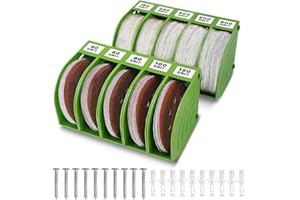 GOSTLE 125 mm Professional Sanding Discs Storage Bins - 10 Box Set for Efficient Organization, Offset Snap-On Connection, Grit Classification, Space-Saving Design and Versatile Application - Green
