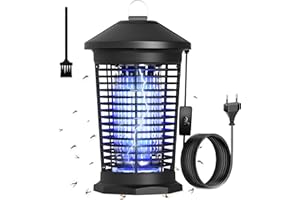 TAIYONGKANG Lámpara UV antimosquitos 4500 V 20 W con interruptor y cable de 2 m – Dispositivo antiinsectos exterior/interior, luz azul asesino de mosquitos/moscas para jardín, casa, dormitorio