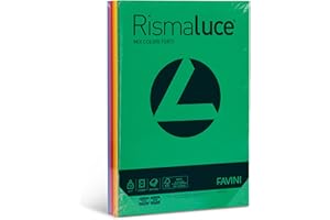 Favini A65X214 Rismalucea4 Cartoncino Colorato, 140 g/Mq, Assortiti 6 Colori
