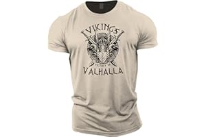 GYMTIER Victory Or Valhalla – T-shirt de gymnastique Viking pour homme Bodybuilding haltérophilie Strongman Training Top Active Wear