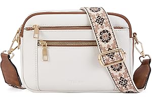 Telena Damska torba na ramię, crossbody, ze skóry PU, mała torba na ramię dla kobiet, z 2 kieszeniami na ramię ze zdejmowanym paskiem