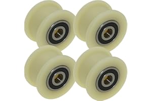 LASANA SMART MACHINES Pack of 4 x Nylon Belt Idler 50 mm diameter 22 mm Groove 10 mm bearing Precisely Machined in the EU (50-22-10)