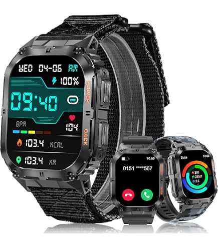 Findtime Militär Smartwatch Für Herren – Mit Telefonfunktion, 1,85" Display, Gesundheits-Tracking