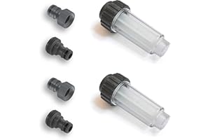 MI:KA:FI Wasserfilter | für Hochdruckreiniger, Gartenpumpe, Gartenbewässerung, Wohnmobil | ¾ Zoll Anschluss | passend zu Kärcher 4.730-059.0 (2x Filter, inkl. Adapter)