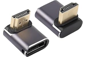 RIIEYOCA Adapter HDMI 2.1 8K, 48 Gb/s, kąt 90 stopni, adapter HDMI męski na żeński, złącze UHD, przedłużacz 3D, obsługa 8K przy 60 Hz / 4K przy 120 Hz, kompatybilny z HDTV, ARC laptopem, komputerem,