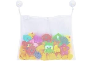 TBUQNZA Filet pour Jouet de Bain Rangement Jouets Bain, Filet de bain animaux marins, 2 Ventouses pour Installer, Poche de Rangement sans Perçage, Sac Accessoires de Bain, Lavable Facilement