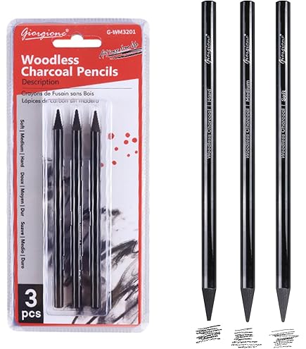 Hong 12PCS 4 Colors Sketching Pencils Wooden Charcoal Drawing - View #12