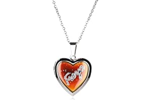 D to F Girls Personalised Name Heart Shaped Mood Locket Pendant Kids Necklace