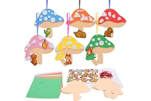LAMEK 12 Sets Mushroom Craft Sets for Children Mushroom Creative Sets for Crafts Creative Crafts DIY Craft Case Gifts for Boys Girls Autumn Wreath