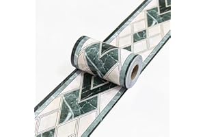 VisitRyl Bordi per Carta da Parati Adesivi Marmo verde moderno 10cm X 1000cm Design Decorativo