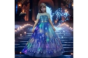 Foierp Vestido De Princesa Iluminado Disfraz Princesa Elsa Aurora Niña Vestidobella Durmiente Niña Cumpleaños Halloween Cosplay Carnaval