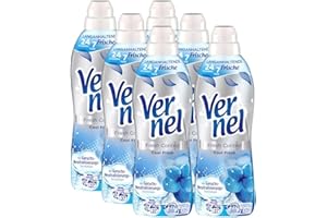 VERNEL Fresh Control Cool Fresh Weichspüler 6x 37 WL (222 Waschladungen), Wäscheduft für 24/7 langanhaltende Frische mit Geruchs-Neutralisierungs-Technologie, recycelbare Flasche
