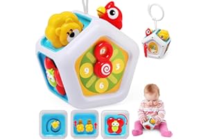 LEADSTAR Baby Activities Busy Board Cube,Montessori Sensory Toys for Toddlers 1-3,Airplane Plane Car Travel Toys Educational Learning,Baby Gifts for 12 18 Months 1 2 One Year Old Infant Boys Girls