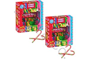 BELLA & CO. 2 x Assorted Flavour Christmas Candy Canes 12pk | Stocking Filler | Sweets Bulk | Christmas Gifts | Christmas Sweets | Decorate Your Own Christmas Gingerbread House Kit | Candy Decorations | 120g