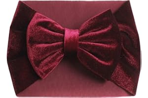 BOTTEGA DELLA PRINCIPESSA Diadema de Bebe Niña (de 3 a 18 meses)-Turbante para Niña de Torciopelo elàstico con Lazo (Borgoña)