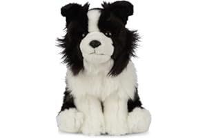 Living Nature Border Collie, Peluche de Perro Suave y Realista, Felpa Ecológica Naturli, 20cm