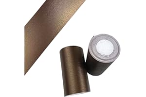 LUO YIYI Bordure de papier peint autocollant en PVC aspect métal brossé - 10 cm x 10 m - Bronze doré