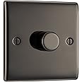 BG Electrical Intelligent Single Wall Dimmer Switch, 2 Way, Raised Profile, Round Edges, Nexus Metal, Black Nickel, 200W, NBN81