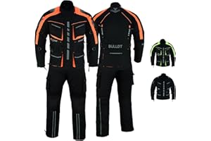 ‎BULLDT BULLDT Herren Motorradkombi Textilien motorradjacke + Motorradhose inkl. Protektoren, 50/M, Neon Orange