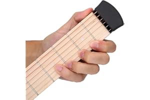 BNINETEENTEAM Przenośna gitara 6 Fret kieszonkowe narzędzie do ćwiczeń gitary z torbą do przechowywania sznurka i śrubokrętem dla początkujących gitarzystów