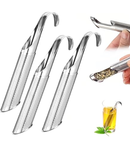 2 Infuseurs à Thé En Acier Inoxydable 304 - Passoire Tubulaire + Cuillère-filtre - Maille Fine - Pour Tasse, Théière