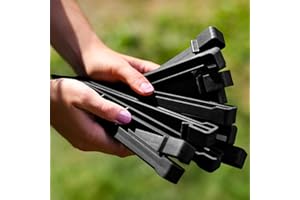 UNIGARDIA 40 Pcs Landscape Edging Stakes 24.5 cm - Durable Plastic Ground Stakes for Lawn Edging - Garden Black Spikes