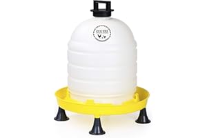 Zootec Abbeveratoio per Galline, Polli, Anatre, Oche, Automatico, capacità 15 Litri, con Manico Tappo e Piedini | Facile da Riempire e Spostare | Made in Italy