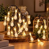 Desidiya Fairy 12 Water LED Drop String Lights 4Mtr String Light for Diwali Decoration Festive Light Fro Decoration for Inddor & Outdoor Balcony, Mandir Decor String Light Warm White