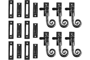Hammer and Tongs - Curly Tail Window Fastener - Right Handed - W46mm x H108mm - Black - Pack of 6