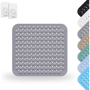 ANRO Zachte schuimmat Badmat Badkamer Douche Toilet Mat Antislip Badloper Prisma Zwart 160x130 cm