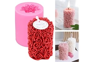 TUXUZAL Moule en silicone en forme de roses - Moule à bougie 3D - Moule en silicone - Moule à bougie - Moule à savon - Moule à chocolat - Moule à gâteau fondant