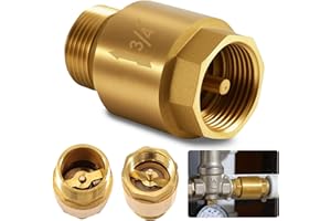 TOOLKNIGHT Messing Rückschlagventil, 3/4" IG zu AG Messing Abwasser Rückschlagventil, 3/4 Zoll IG x AG Inline Rückschlagventil, Rückflussverhinderer, für Gartenpumpen,Waschmaschinen,Wasserleitung (1 Stück)