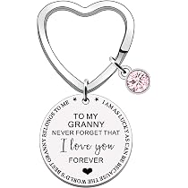 Braccialetto a forma di cuore con pietra portafortuna con incisione personalizzata, regalo per nonna/nipote, - Italia