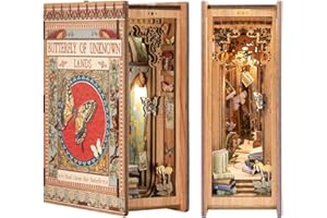 Cutefun Miniatura de la Casa de Muñecas - DIY Book Nook Kit,Equipo de casa de muñecas de Madera para casa de estantería decoración(BK01)