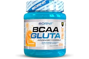SCENIT REDEFINING YOUR BODY BCAA Poudre - BCAA GLUTA - 500 g - Bcaa Glutamine - L Glutamine - BCAA - BCAA 2.1.1 - BCAA en poudre, Acide aminé, amino acids - Leucine, Valine, Isoleucine - acides aminés, glutamine poudre (Orange)